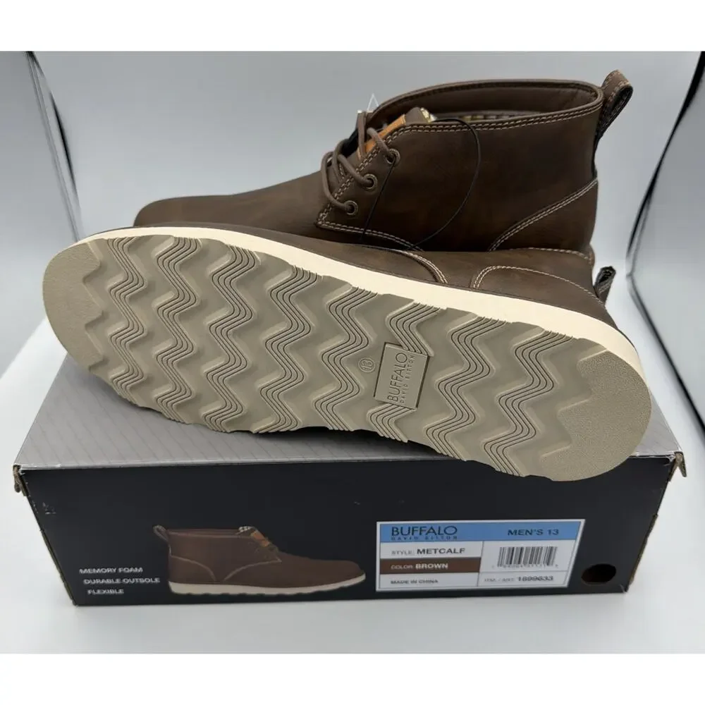New! Buffalo David Bitton Men’s Chukka Boots – Brown, Memory Foam, Metcalf Sz 13